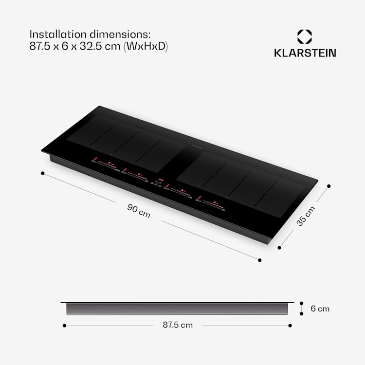 Masterzone 90 Slim Flex, indukciós főzőlap, max. 7200 W, beépített, 4 zóna, 2 Flex zóna, ThermoBoost technológia, Smart Flex 