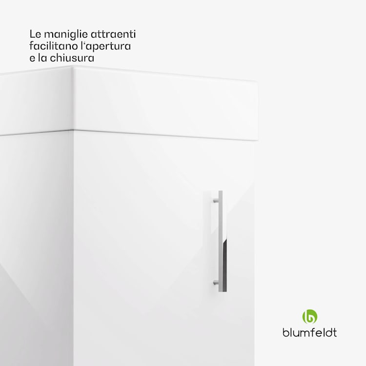 Johnstone portalavabo, mobiletto per il bagno, armadietto da bagno, 40 cm, con lavabo in ceramica, funzione soft close, spazio per riporre gli oggetti, splendente 40_cm | Bianco