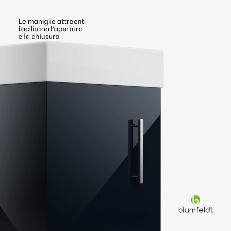Johnstone portalavabo, mobiletto per il bagno, armadietto da bagno, 40 cm, con lavabo in ceramica, funzione soft close, spazio per riporre gli oggetti, splendente 
