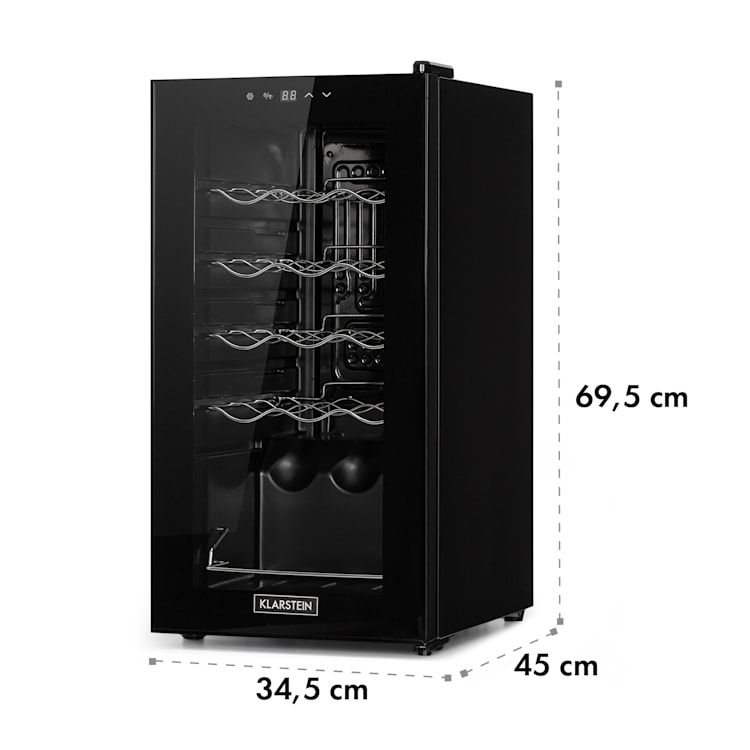 Shiraz 15 Slim Uno Wine Fridge 44l Touch Control Panel 5-18°C 15 bottles | 1 cooling zone | Black