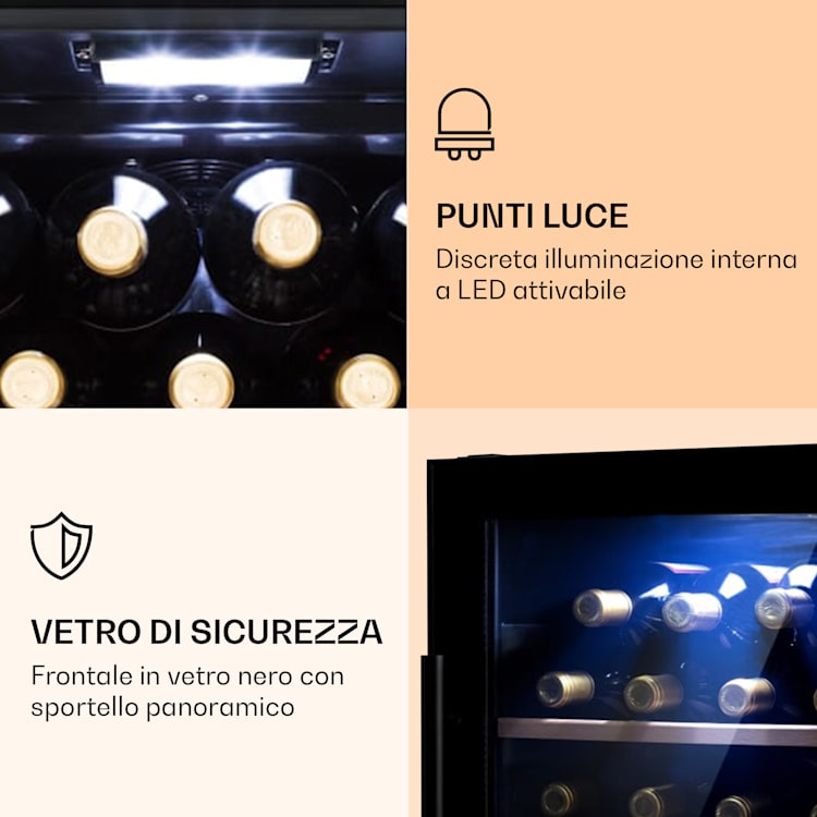 Barossa 34 Duo - Frigorifero per vini, 34 bottiglie, 80 litri, 2 zone, controllo touch 2 zone di raffreddamento | 34 bottiglie