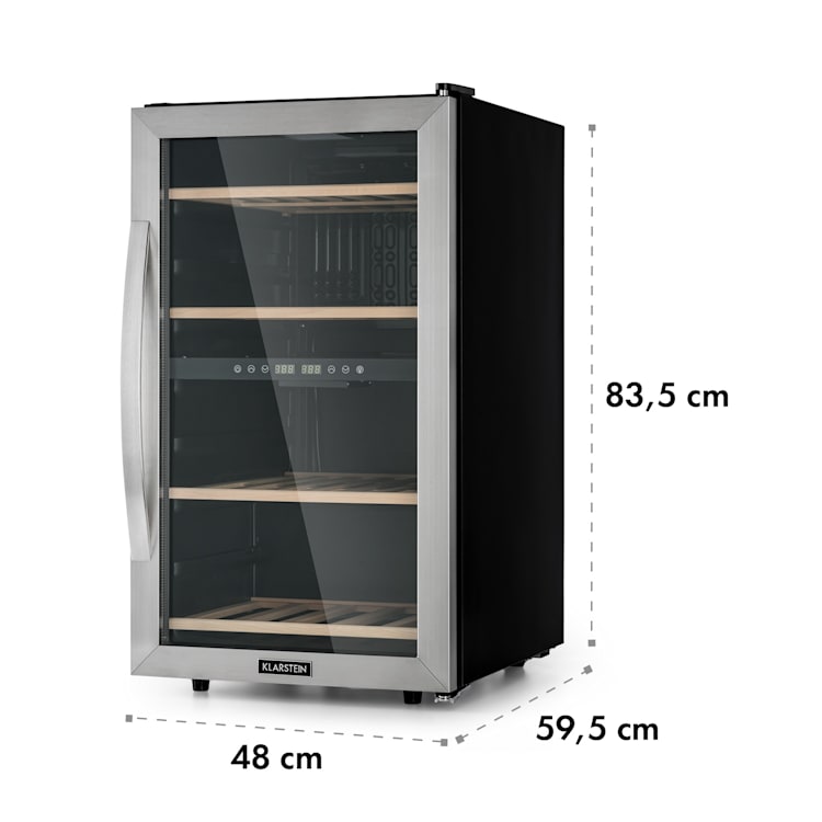Vinamour 45 Duo wijnkoelkast 2 zones 118 ltr / 45 fl 5-18 °C 45 flessen | 2 koelzones | Roestvrij Staal