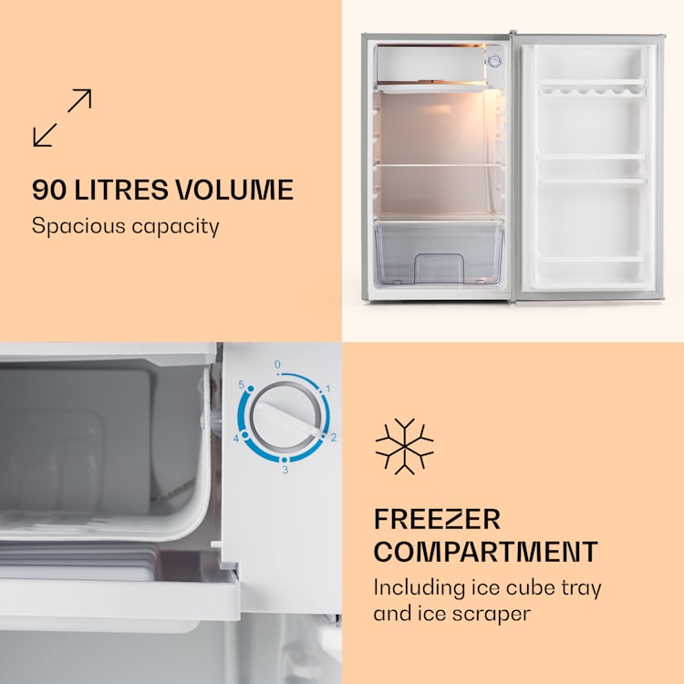 Réfrigérateur unique 91 litres 2 clayettes Thermostat à 5 niveaux bac à glaçons 