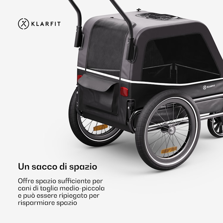 Goldie S Hybrid - Rimorchio da bici per cani di piccola/media taglia, rete in poliestere, copertura con finestra 