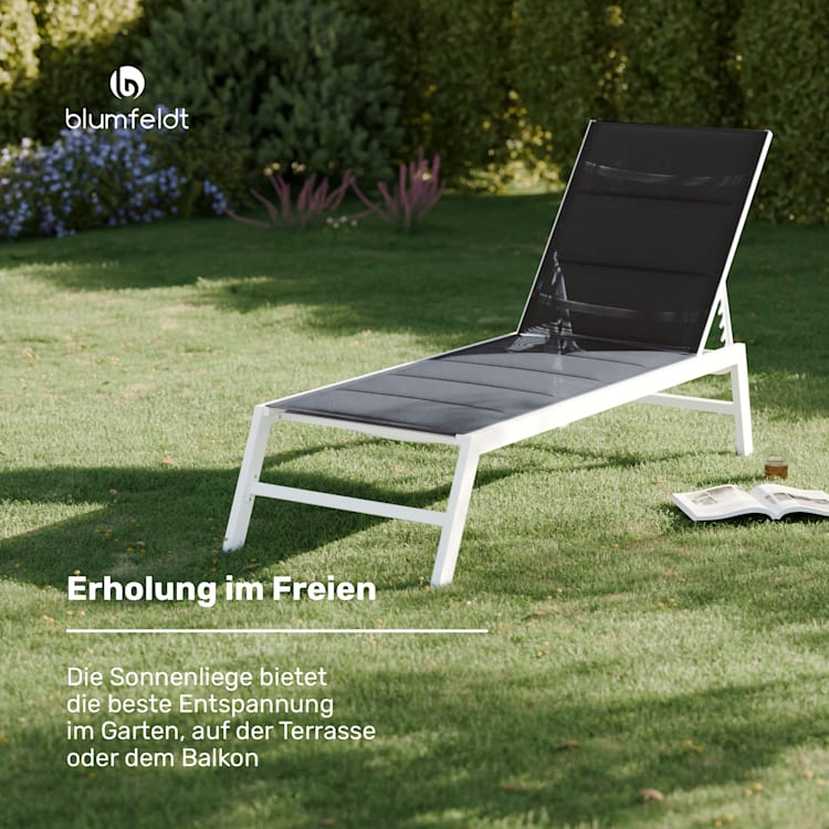Lounger Renazzo XXL - Sedia a sdraio, capacità di carico di 160 kg, 5 regolazioni, idrorepellente Grigio scuro
