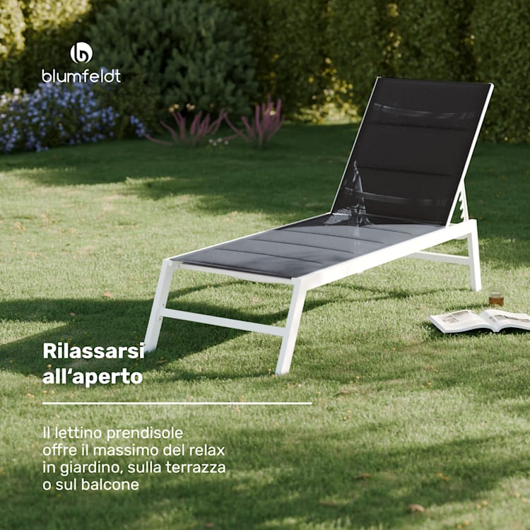 Lounger Renazzo XXL - Sedia a sdraio, capacità di carico di 160 kg, 5 regolazioni, idrorepellente Grigio scuro