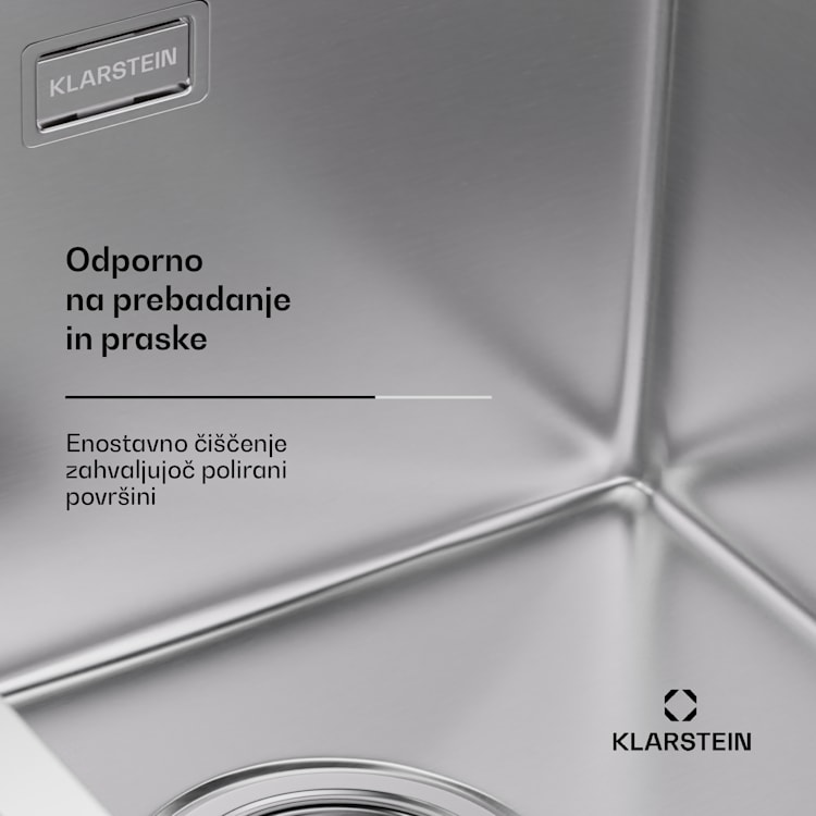 TitanSteel kuhinjsko korito z odcejalnikom, 79 x 44 cm, nerjaveče jeklo, odporno na praske, odporno na vročino 35 x 40 cm | Nerjaveče jeklo