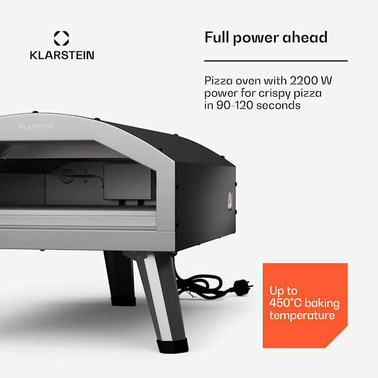 Klarstein LaFiamma pizza oven | for outdoor use | dual heating elements | 2200W power | up to 450°C 