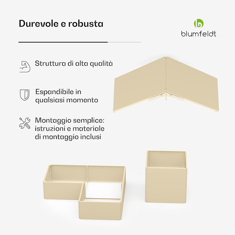 blumfeldt Versagrow - Aiuola rialzata, con otto sezioni modulari per personalizzare la forma e l'altezza di lavoro, 1 mm di spessore  