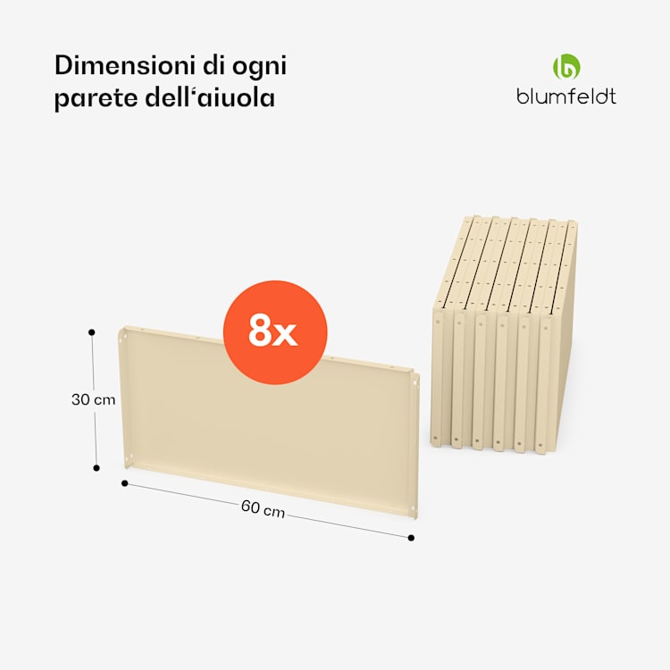 blumfeldt Versagrow - Aiuola rialzata, con otto sezioni modulari per personalizzare la forma e l'altezza di lavoro, 1 mm di spessore  