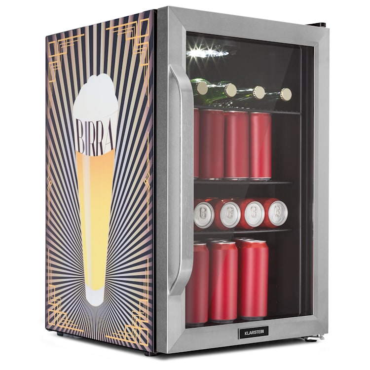 Beersafe 70 Birra Edition Kühlschrank 70 Ltr 3 Böden Glastür Edelstahl 