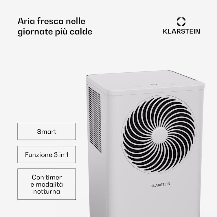 Aero Ring 7K - Condizionatore, 7000 BTU, mobile e smart, per max. 25 m², con controllo vocale 7.000 BTU | Bianco
