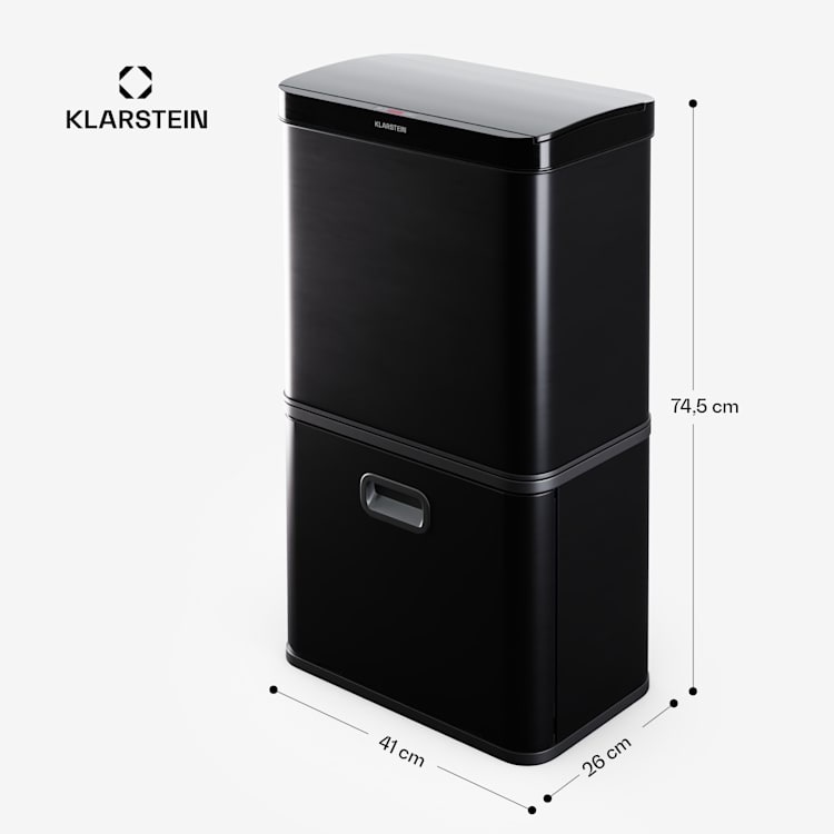 Touchless Sensor Poubelle 56 L inox Soft-Close 3 bacs affichage LED minuterie 