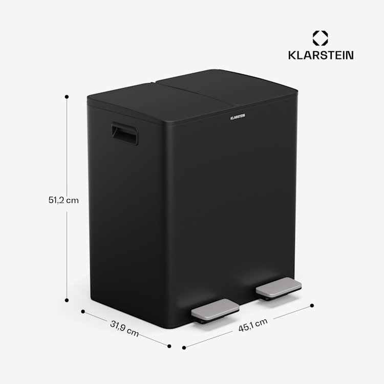 EcoVista Mülleimer mit Kompostbehälter Abfalleimer 40 Liter + 3L Kompostbehälter Soft-Close 