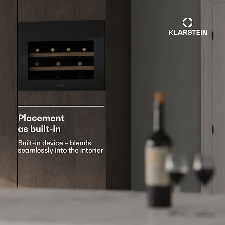 Rhone 28 Uno wine refrigerator | 28 bottles | LED control | push-to-open | quiet 28 bottles | 1 cooling zone | Black