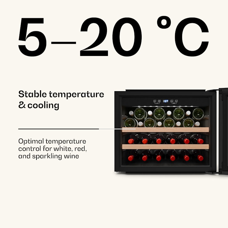 Vinsider Victoria 28 wine refrigerator | 28 bottles | touch | UV protection | LED | quiet | 2 shelves 28 bottles | Black