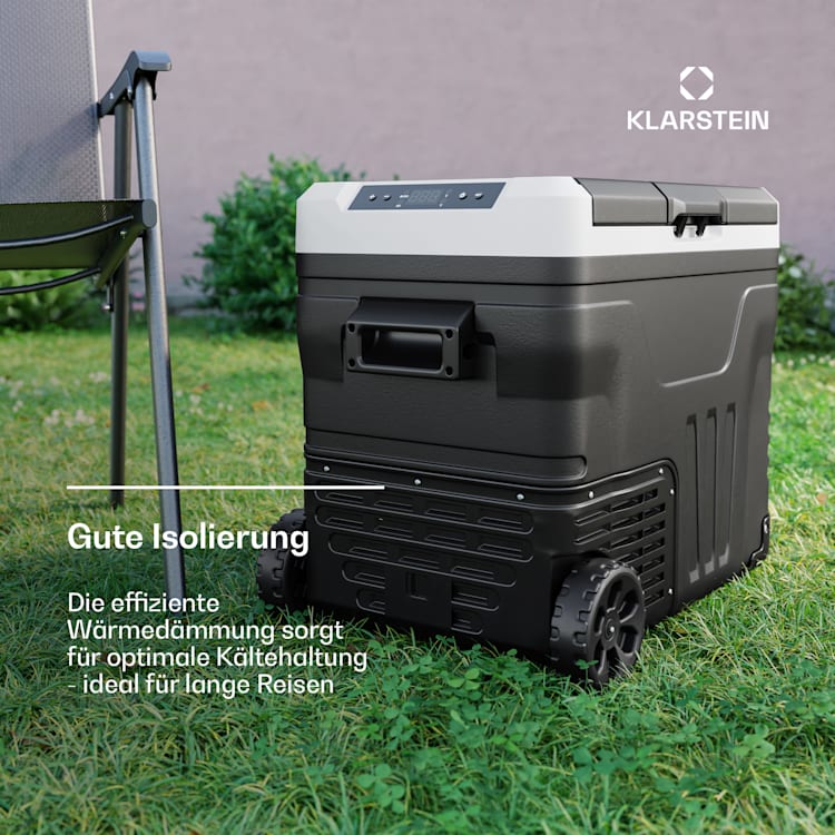 PolarForce 50L Kompressor-Kühlbox | LCD-Panel | Beleuchtung | Off-Road | Batterieschutz | 12V/230V 50 Ltr | Schwarz