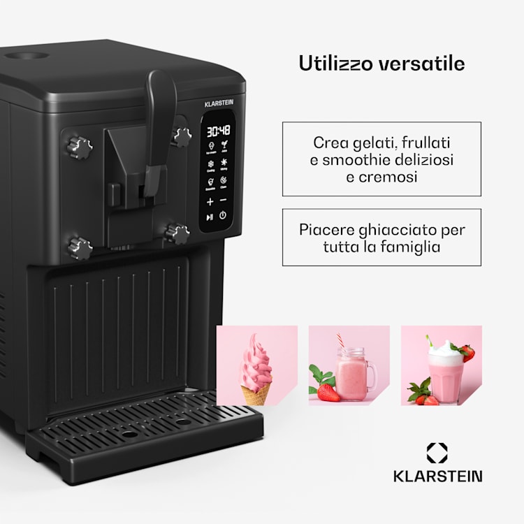 SweetSwirl - Gelatiera | Gelati, frullati e frappè | Pulizia automatica Nero