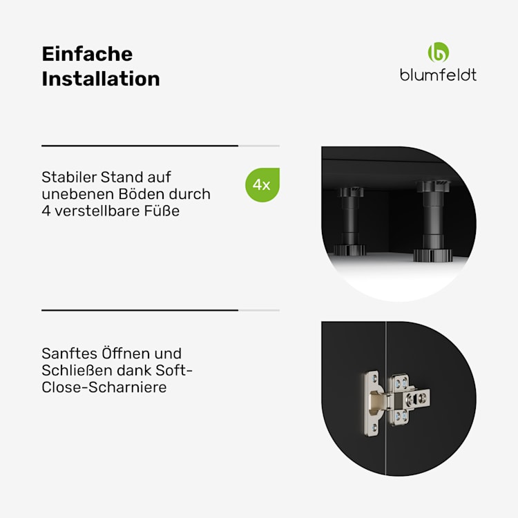 WoodVista Spülenunterschrank | Robust | Soft-close Scharniere | Aluminiumgriff Spülenunterschrank 80 cm | Walnuss / Schwarz