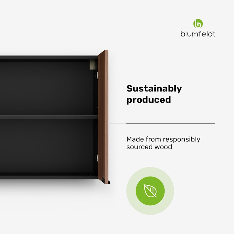 WoodVista hoge kast | Soft-close | Aluminium grepen | Duurzame materialen Wandkast 80 cm | Walnoot / zwart