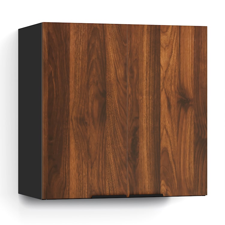 WoodVista meuble haut | Soft-close | Poignées en aluminium | Matériaux durables Placard mural 60 cm | Noyer / Noir