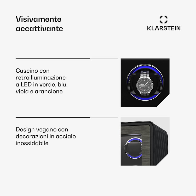 LuminousTime - Caricatore di orologi | 6 orologi | Numerose impostazioni | LED | 10 dB 6 orologi | Nero