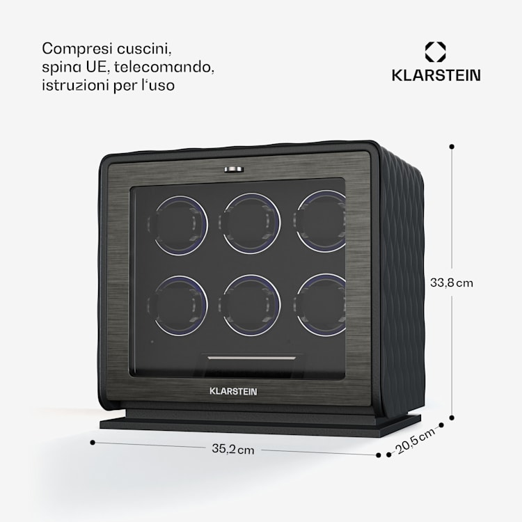 LuminousTime - Caricatore di orologi | 6 orologi | Numerose impostazioni | LED | 10 dB 6 orologi | Nero