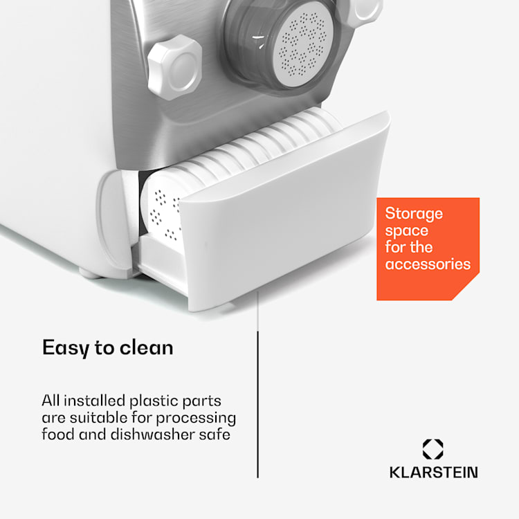 Pastamania pasta machine | 7 attachments | pasta + ravioli | 260 W | easy cleaning White
