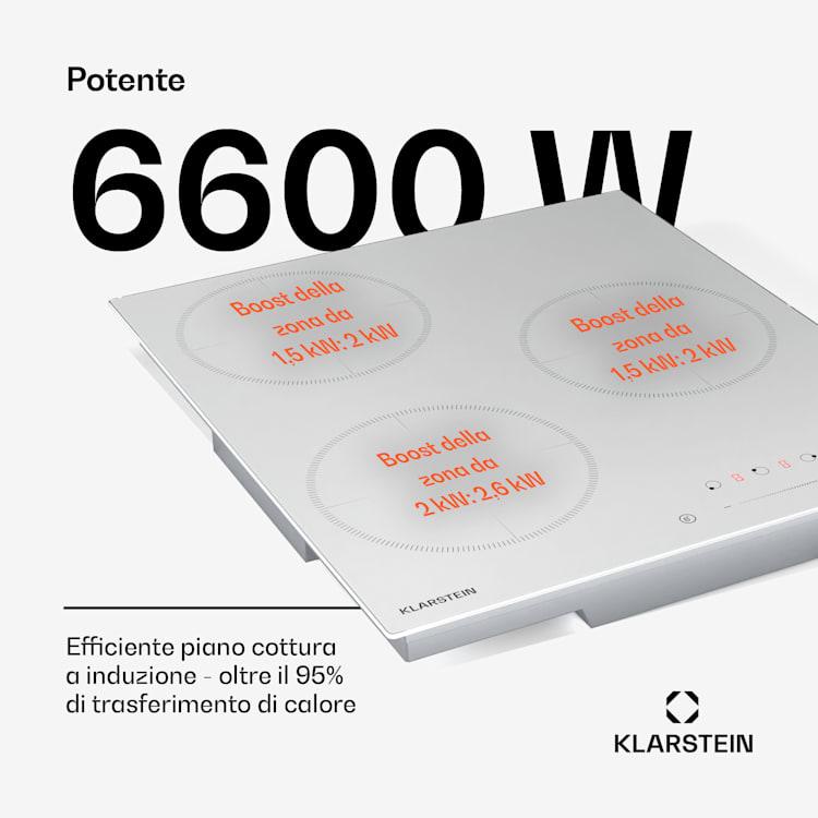 Delicatessa - Piano cottura a induzione | 45 cm | 6600 W | 3 zone di cottura | Slider-Control | Boost Victoria | 45 cm | Bianco