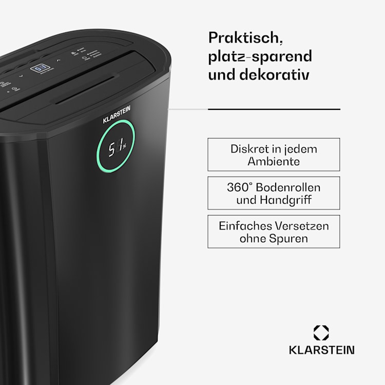 DryFy ProConnect 16L deumidificatore | 16 L/giorno | 24 m² | WiFi | App | Spia a LED | Timer da 24h 