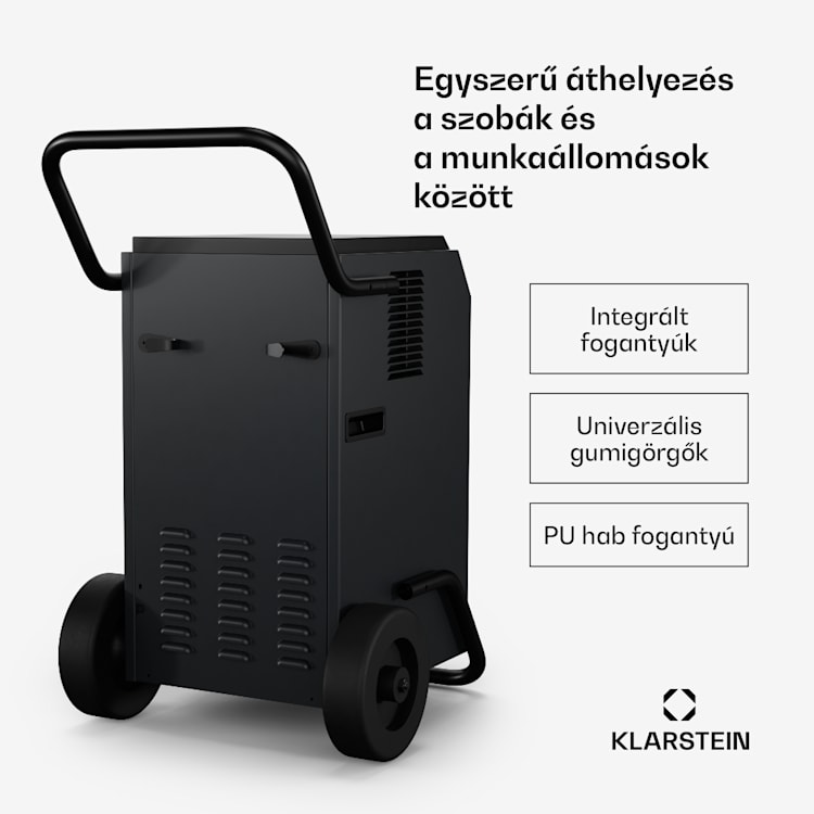 DuraDry 50L páramentesítő, 50 l/nap, 50-80 m², rozsdamentes acél, mobil, 450 m³/h 50l/24h | Antracit