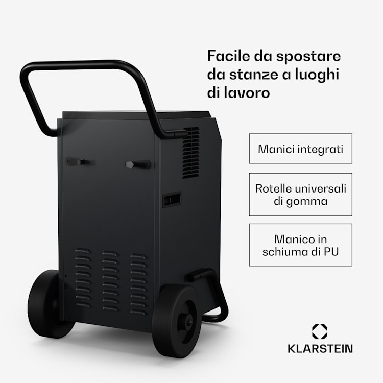 DuraDry 50L deumidificatore | 50L/giorno | 50-80 m₂ | inossidabile | portatile | 450 m³/h 50l/24h | Antracite