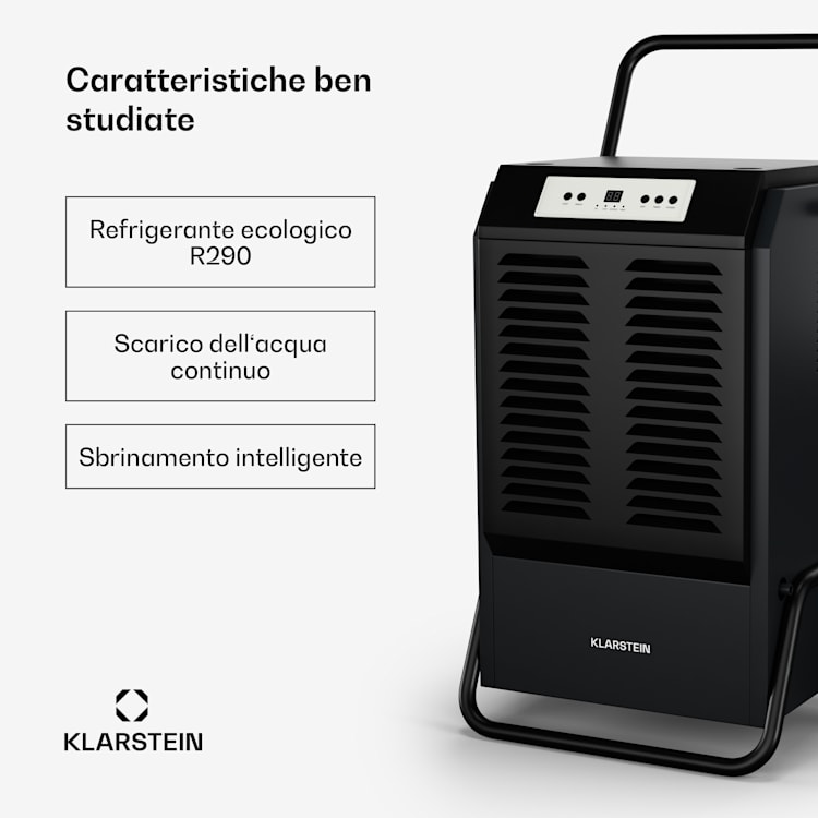 DuraDry 90L deumidificatore | 90L/giorno | 70-120 m₂ | inossidabile | portatile | 450 m³/h 90l/24h | Antracite