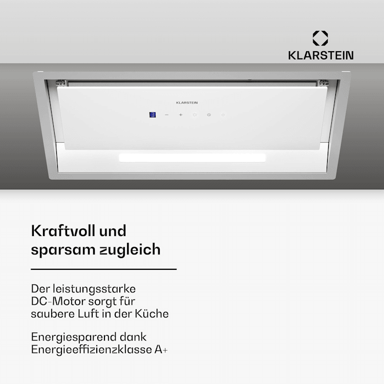 Ventimate Dunstabzugshaube | Touch Control | Abluft/Umluft | EEK A+ | 3 Stufen | LED | leise 60 cm | Weiß