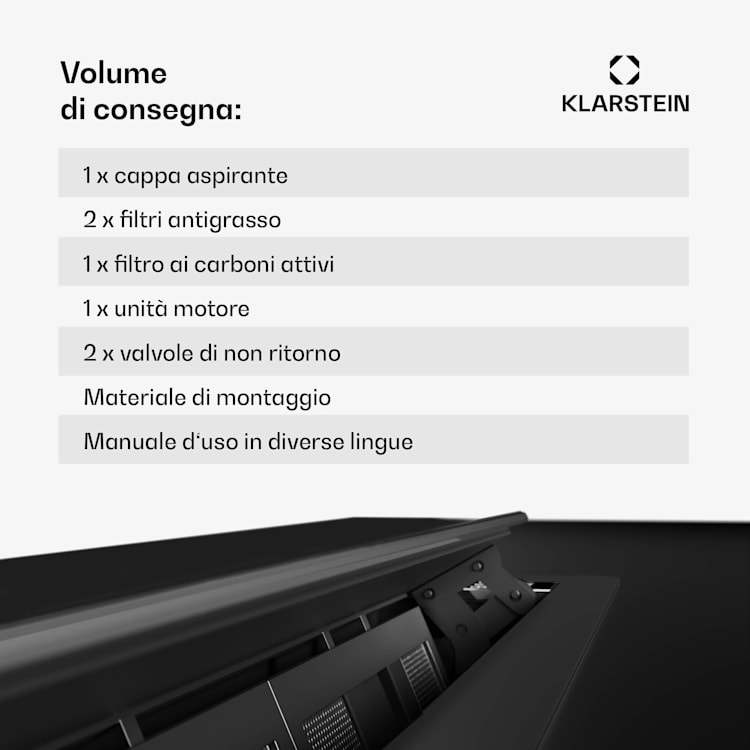 Brisa - Cappa aspirante | A scomparsa | 710 m³/ora | A+ | LED | 42dB | Scarico/ricircolo 60 cm | Nero