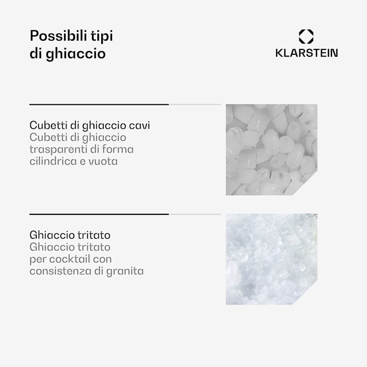 Icefestival Bullet Macchina per il ghiaccio, Fabbricatore di ghiaccio industriale, 400W, 3 litri, 20 kg/24 ore proiettile | Nero