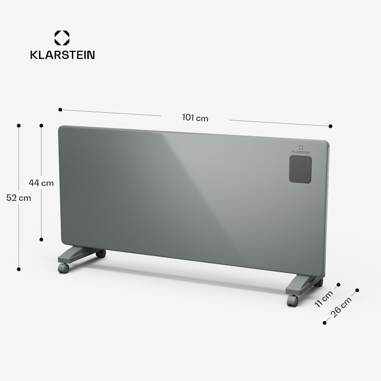 Bansin Smart 2500 Konvektionsheizgerät | 2500 W | App | 5- 50 °C | LED-Anzeige | Touch-Display 2500 W | Grau