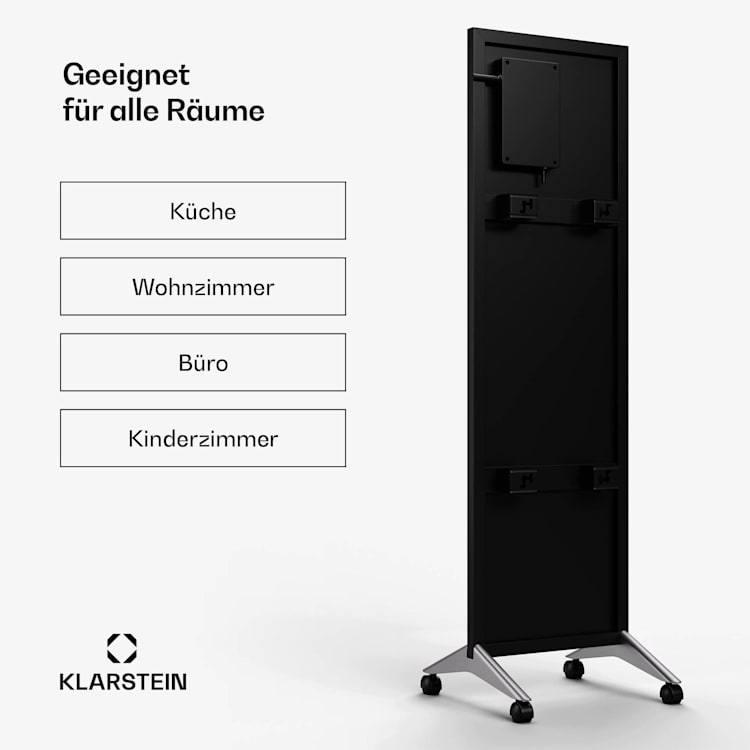 Wonderwall Smart Bornholm Infrarotheizung | 400 W | Smart-Steuerung | Wandmontage | LED-Display 30 x 100 cm | 400 W | Schwarz