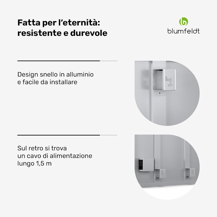 RadiantSmart IR Heater | Stufa a infrarossi | Termostato esterno | 600 W | Efficienza energetica Base | 60 x 100 cm | Bianco