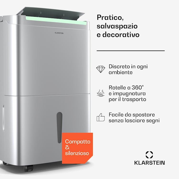 DryFy Connect 50 Deumidificatore | 50 litri / giorno  50l/24h | Acciaio inox
