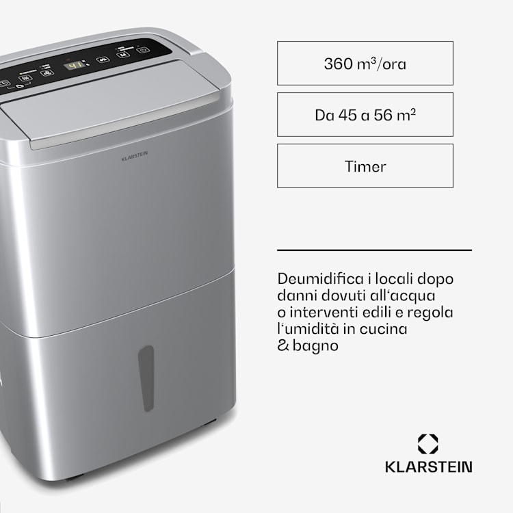 DryFy Connect 50 Deumidificatore | 50 litri / giorno  50l/24h | Acciaio inox