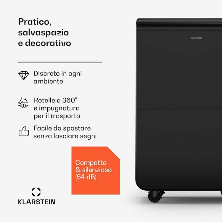 DryFy Grand Smart 70 L Deumidificatore | 70 litri/giorno  70l/24h | Antracite