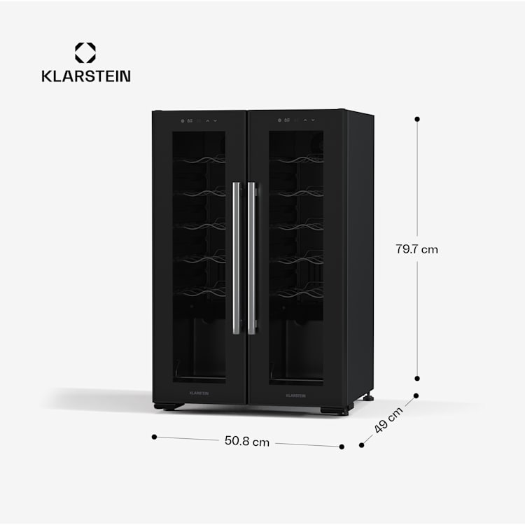 Shiraz wine refrigerator | 2 cooling zones | touch control | LED lighting | free-standing 