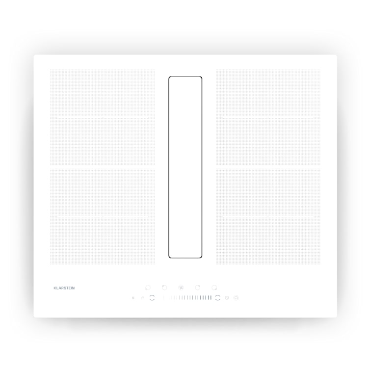 Chef-Fusion Down Air System | 2-en-1 | table à induction + hotte aspirante | puissant | 7200 W 60 cm | Blanc