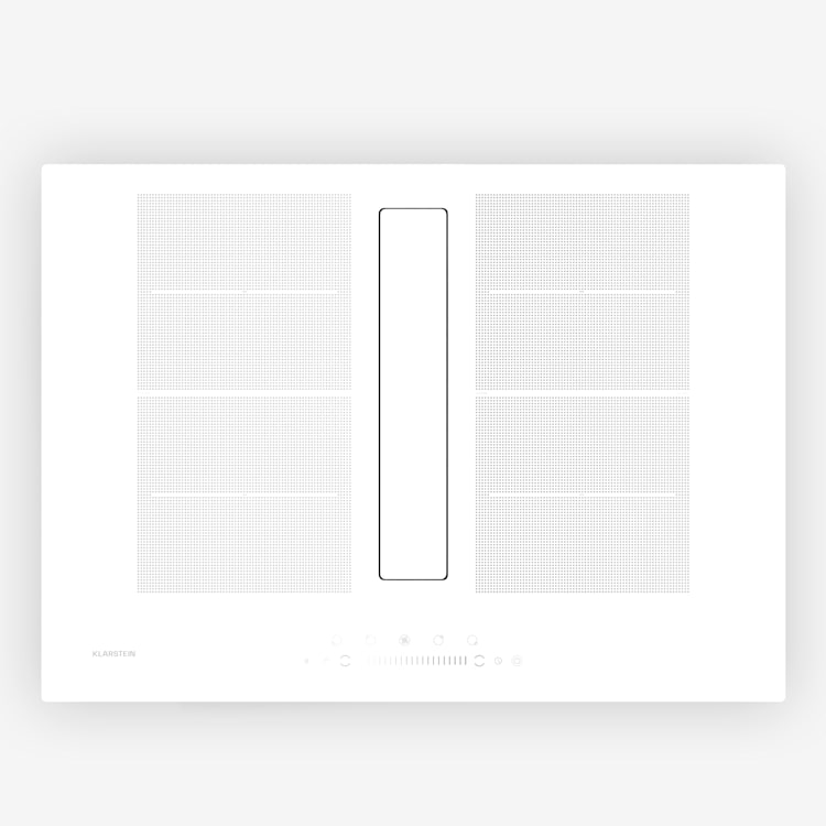 Chef-Fusion Down Air System | 2-en-1 | table à induction + hotte aspirante | puissant | 7200 W 72 cm | Blanc
