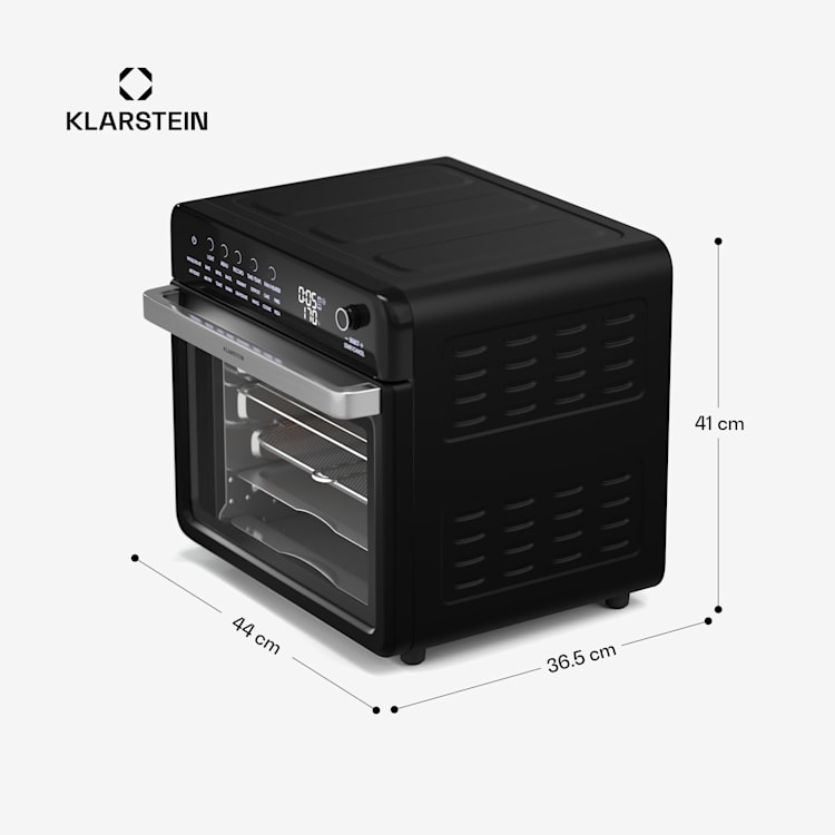 AirGlaze Digital friteuse à air chaud | 2100 W | 16 programmes | Application | 34 litres | avec un ensemble d'accessoires Numérique | Noir