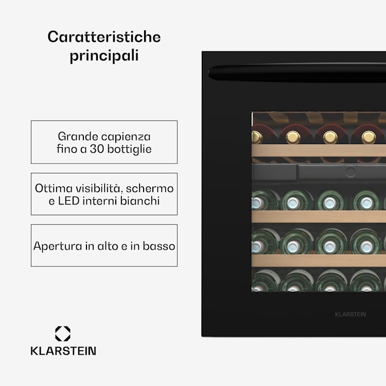 Vinsider 30 Built-In Duo - Frigorifero per vini | 30 bottiglie | Integrabile | LED | Silenzioso 