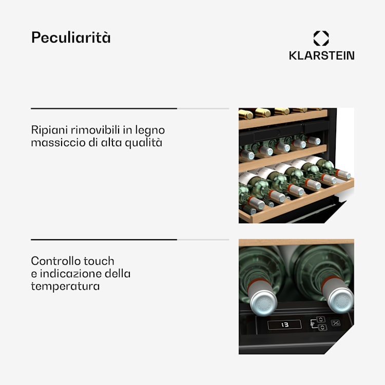 Vinsider 30 Built-In Duo - Frigorifero per vini | 30 bottiglie | Integrabile | LED | Silenzioso 