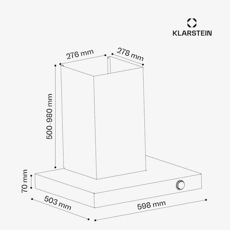 AirNova Hotte aspirante| Recyclage de l'air et évacuation | Efficacité énergétique A++ | 110 W | 620 m³/h 60 cm | Acier Inoxydable