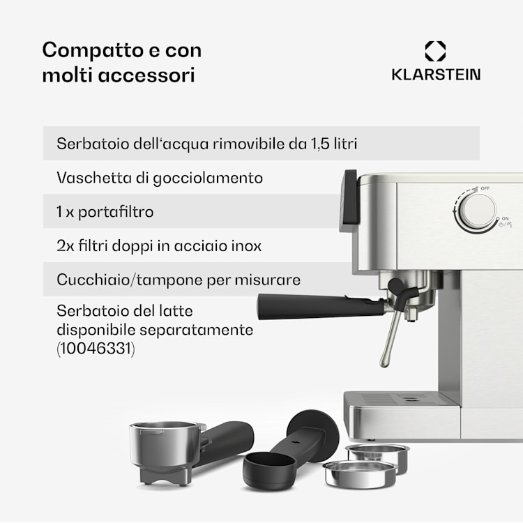 SteelPresso Touch - Macchina del caffè | Display touch | 20 bar | Acciaio inox schermo touch | Acciaio inox